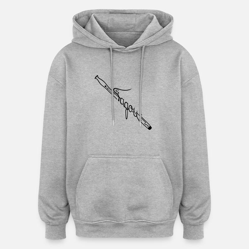 Basson - Sweat à capuche oversize unisexe - gris chiné
