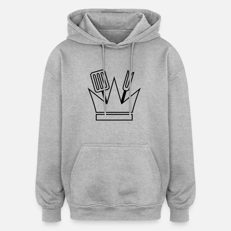 Kitchen King - Sweat à capuche oversize unisexe - gris chiné
