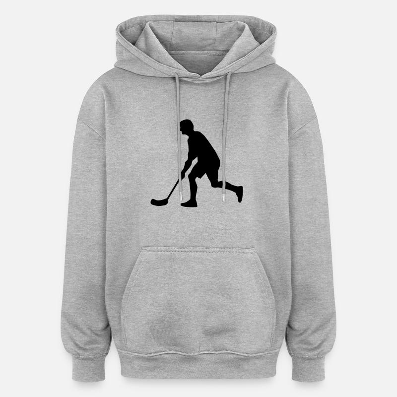 Floorball - Sweat à capuche oversize unisexe - gris chiné