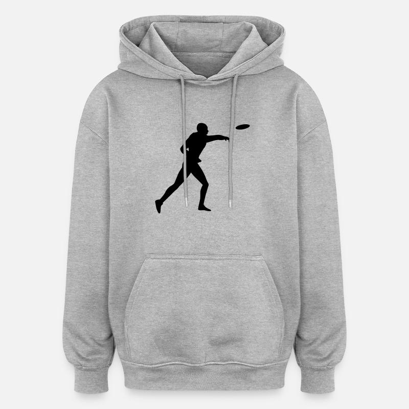 diskus - Oversized Unisex Hoodie - Grau meliert