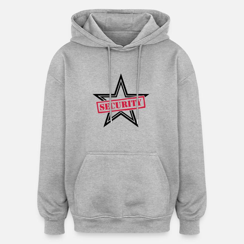 Security Stamp Design - Sweat à capuche oversize unisexe - gris chiné