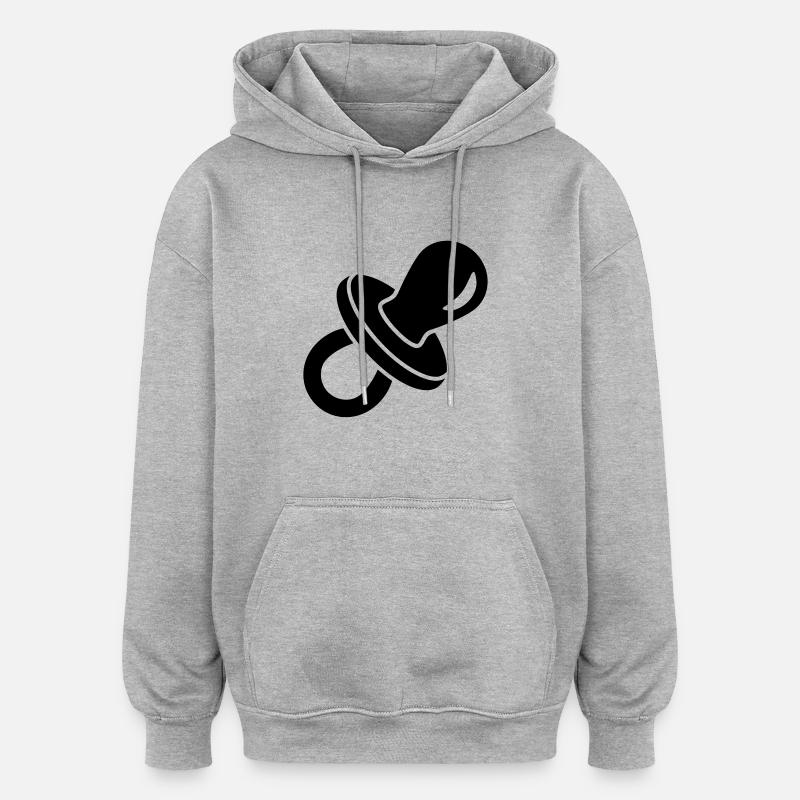 Schnuller - Oversized Unisex Hoodie - Grau meliert