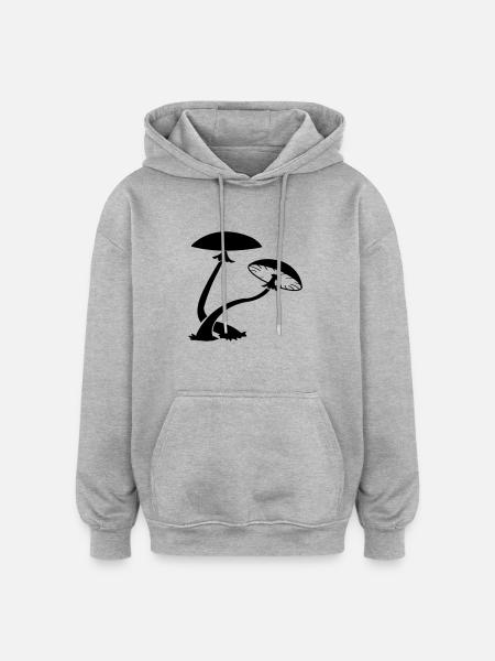 pilze_01 - Oversized Unisex Hoodie - heather grey