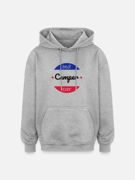 Camping / Camper / Campeur / Camp / Scout - Oversized Unisex Hoodie - heather grey