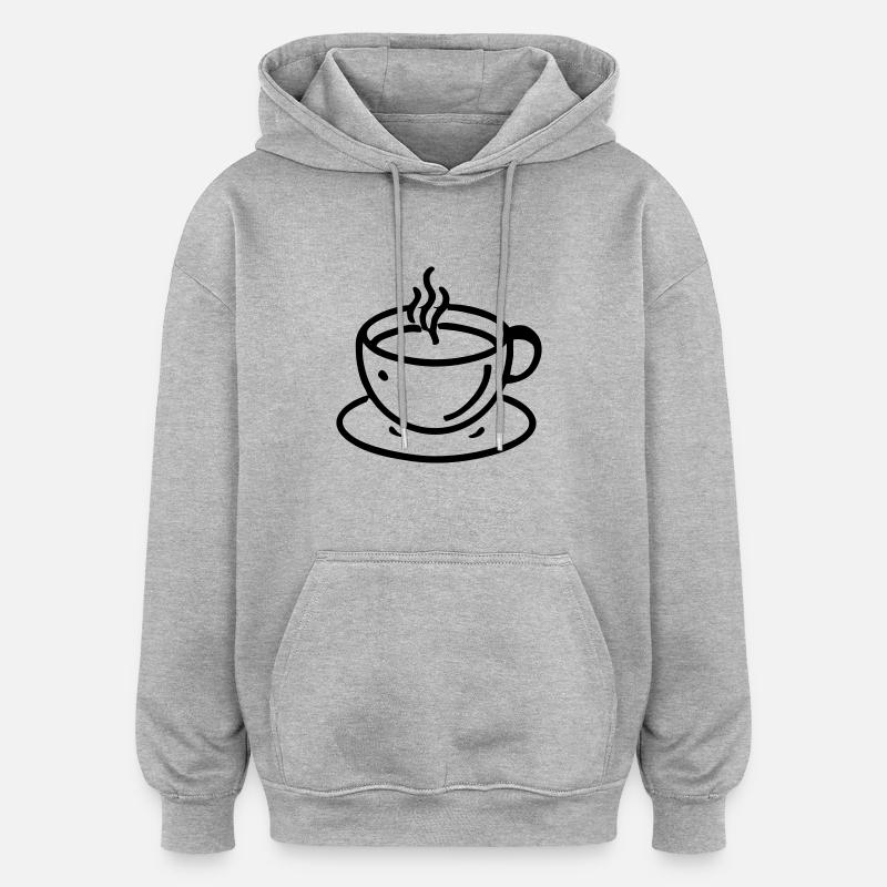 tasse à café café thé - Sweat à capuche oversize unisexe - gris chiné