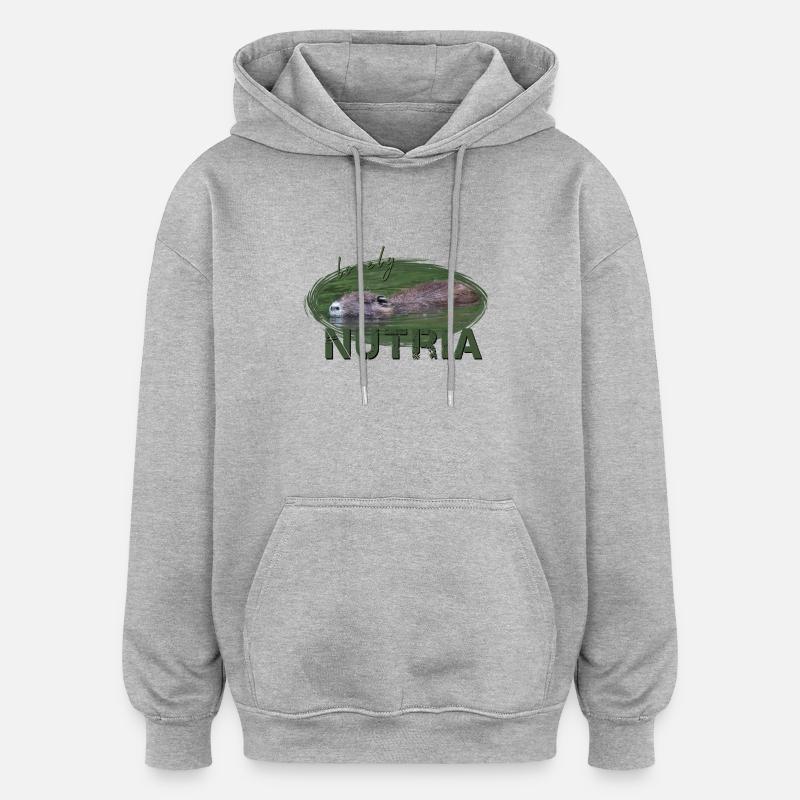 Nutria Biber Biberratte Wasserratte - Oversized Unisex Hoodie - Grau meliert