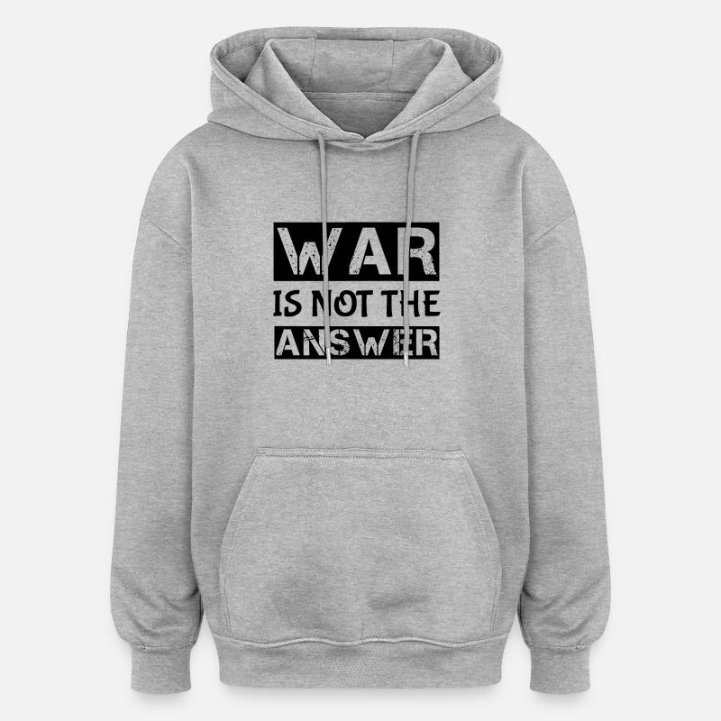 War - Sweat à capuche oversize unisexe - gris chiné