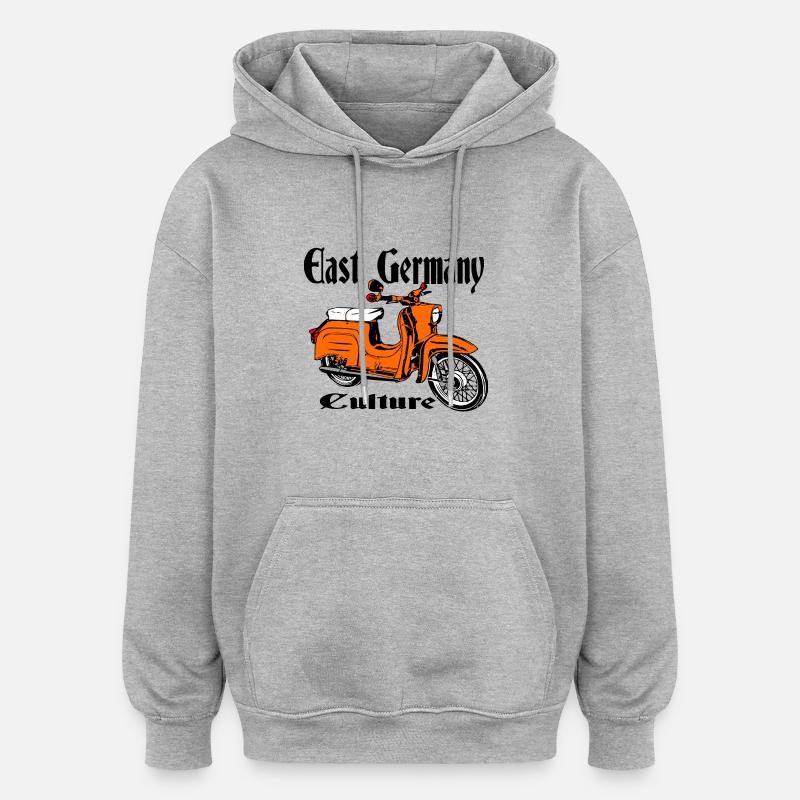 Simson Schwalbe Cyclomoteur RDA - Sweat à capuche oversize unisexe - gris chiné