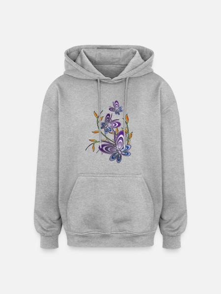 Butterflies2012 - Oversized Unisex Hoodie - heather grey