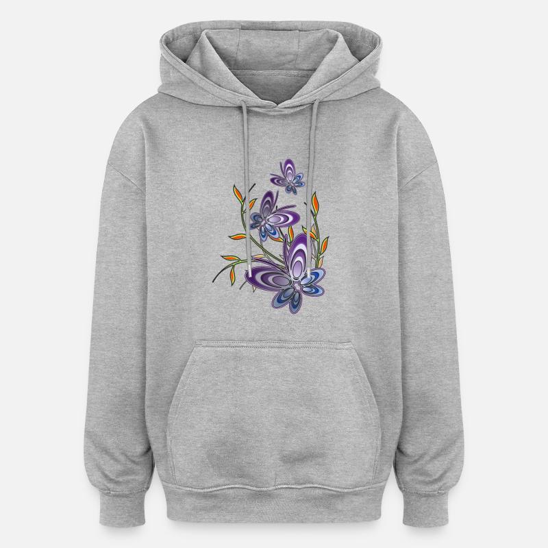Butterflies2012 - Oversized Unisex Hoodie - heather grey