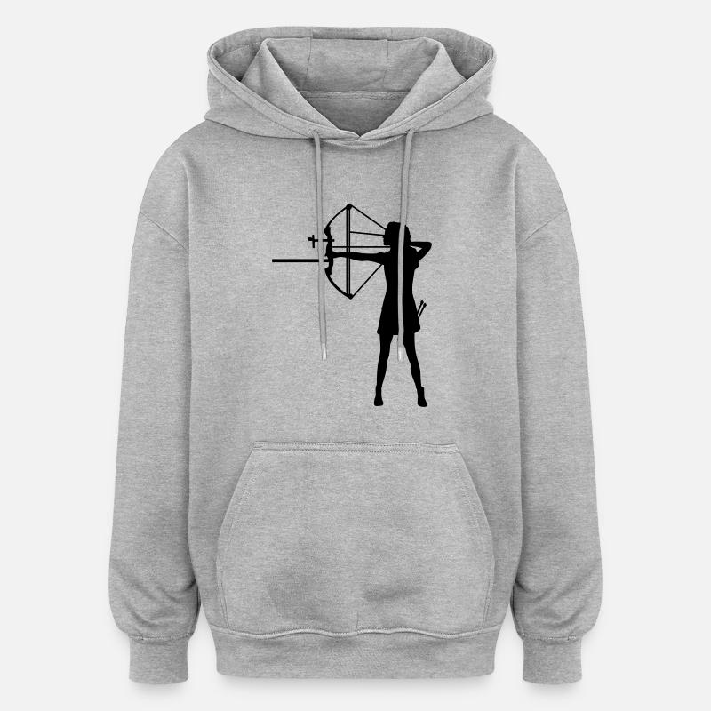 composé de dame unique - Sweat à capuche oversize unisexe - gris chiné