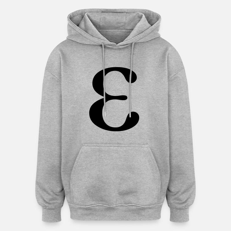 Epsilon griechischer Buchstabe - Oversized Unisex Hoodie - Grau meliert