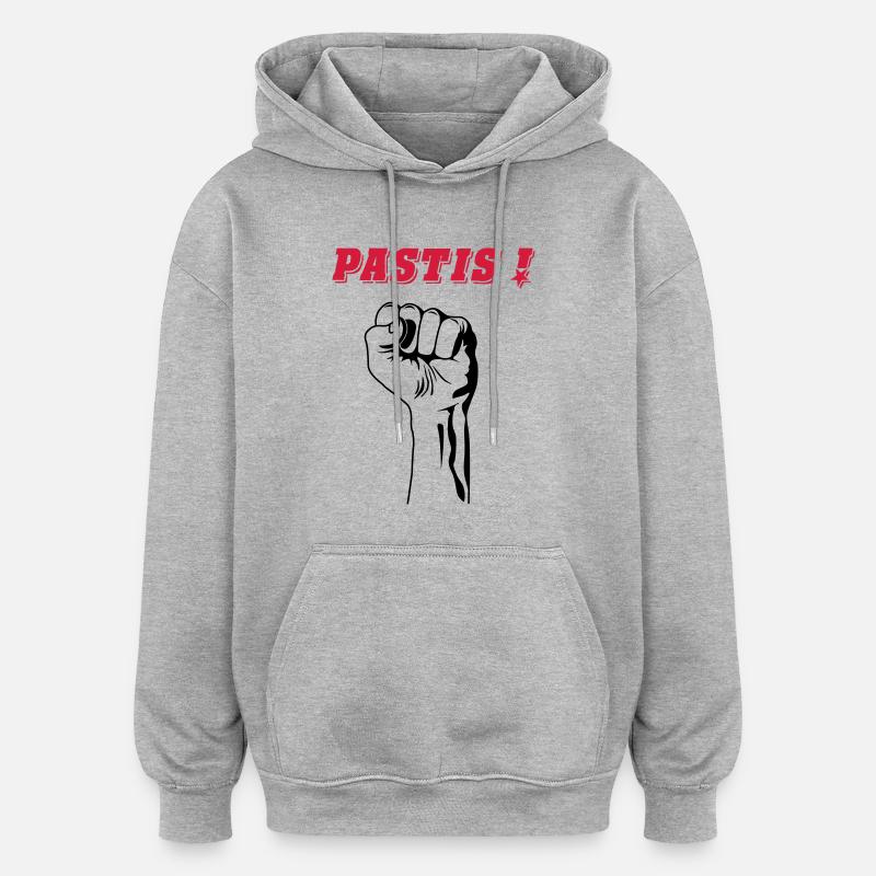 REVOLUTION PASTIS - Sweat à capuche oversize unisexe - gris chiné