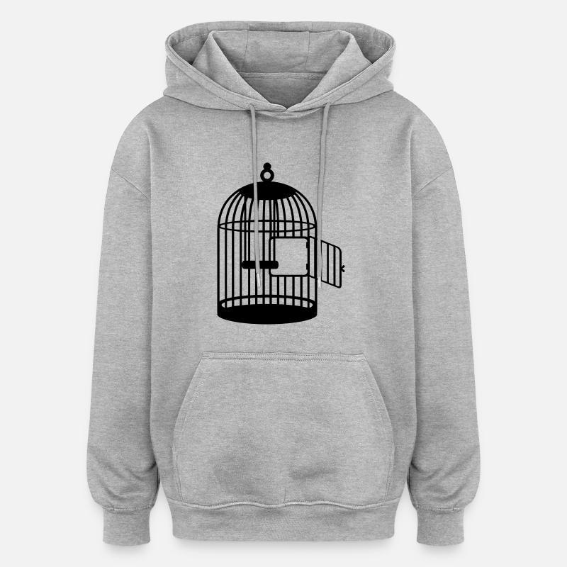 Leerer Käfig / empty cage (1c) - Oversized Unisex Hoodie - heather grey