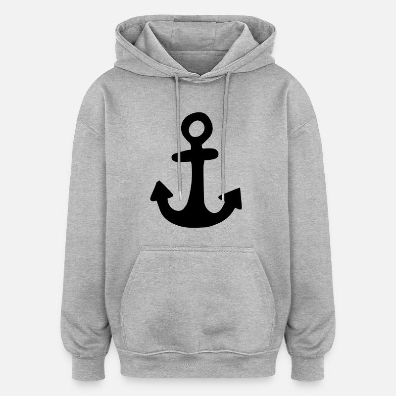 Anker,Schiffsanker,Seemann,Schiff,Boot,Seefahrt, - Oversized Unisex Hoodie - Grau meliert