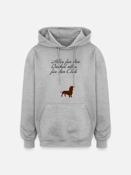 Dackel - Oversized Unisex Hoodie - Grau meliert