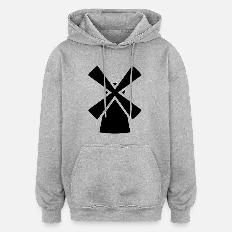 Moulin - Sweat à capuche oversize unisexe - gris chiné