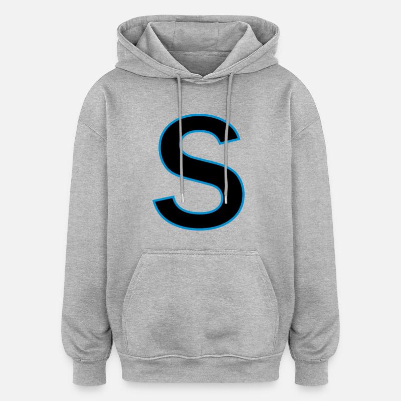 le vecteur lettre de - Sweat à capuche oversize unisexe - gris chiné