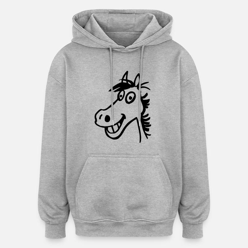 Cheval Batty - Sweat à capuche oversize unisexe - gris chiné