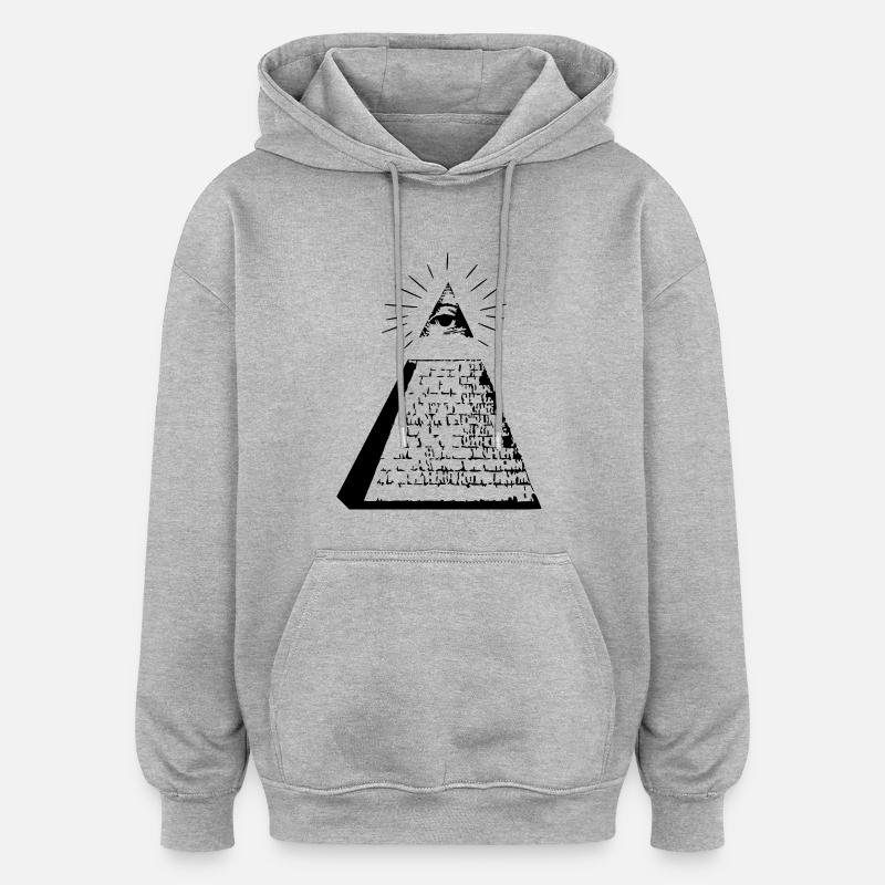 Illuminati - Sweat à capuche oversize unisexe - gris chiné
