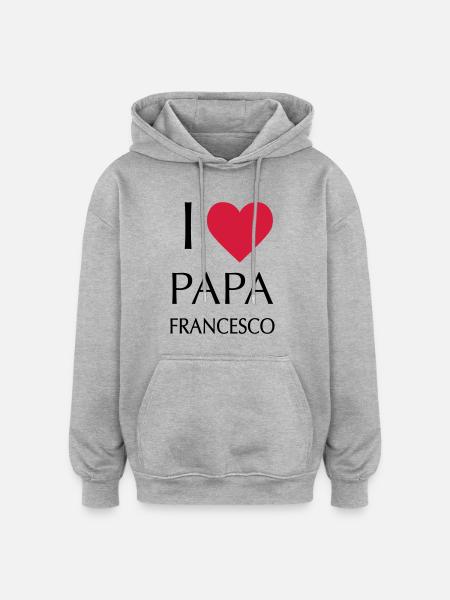 I LOVE DAD FRANCESCO - Oversized Unisex Hoodie - heather grey
