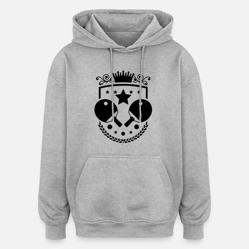 table_tennis_shield_de1 - Sweat à capuche oversize unisexe - gris chiné