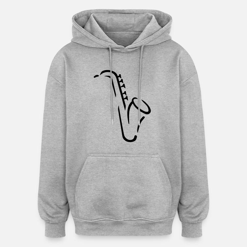 Saxophone - Oversized Unisex Hoodie - heather grey