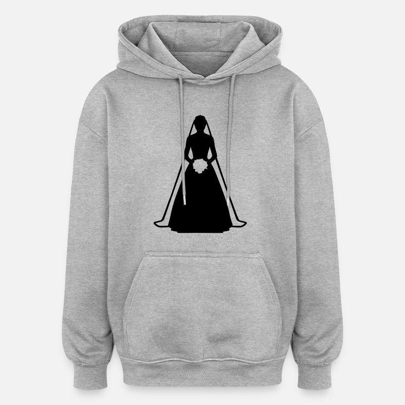 Mariée - Sweat à capuche oversize unisexe - gris chiné