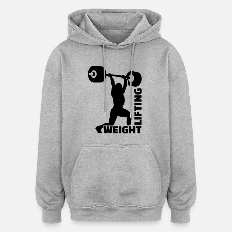 Weightlifting - Sweat à capuche oversize unisexe - gris chiné