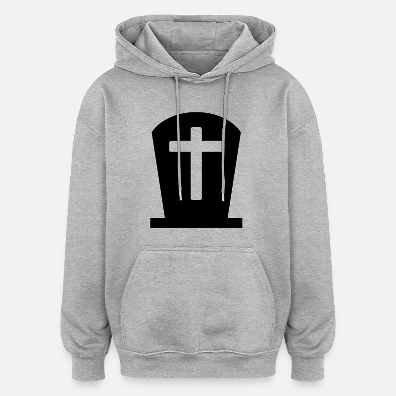 Friedhof - Oversized Unisex Hoodie - Grau meliert