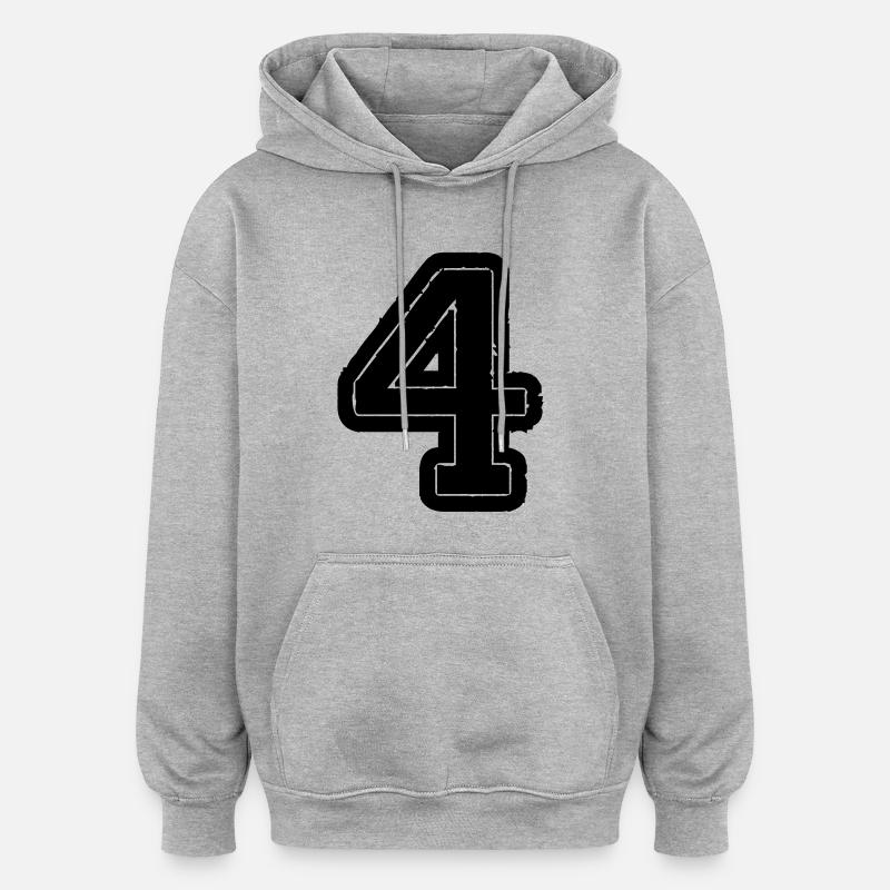 4 - Sweat à capuche oversize unisexe - gris chiné