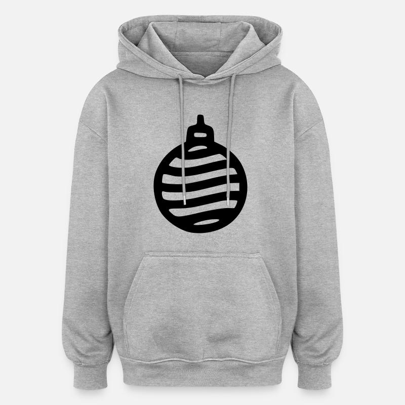 Boule de Noël - Sweat à capuche oversize unisexe - gris chiné