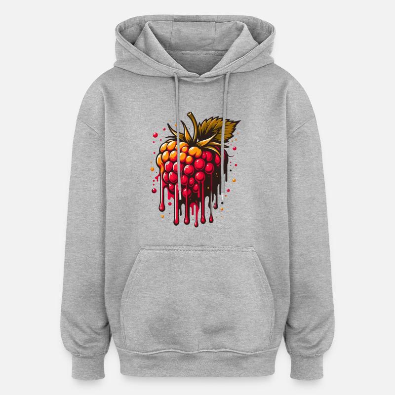 Two-tone dripping raspberry - Oversized Unisex Hoodie - heather grey