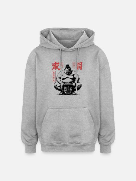 Sumo - Sweat à capuche oversize unisexe - gris chiné