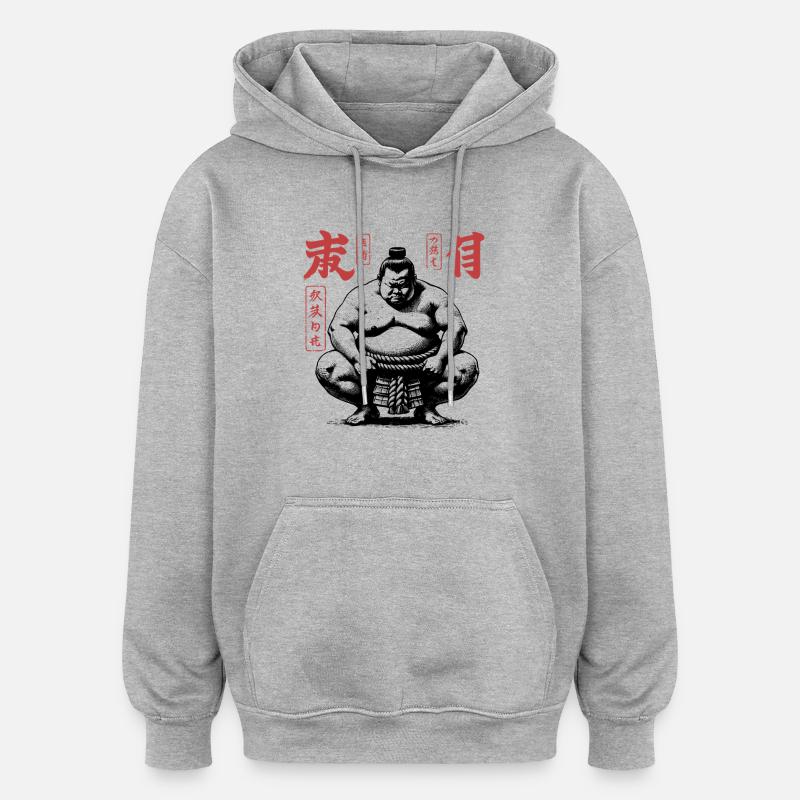 Sumo - Sweat à capuche oversize unisexe - gris chiné