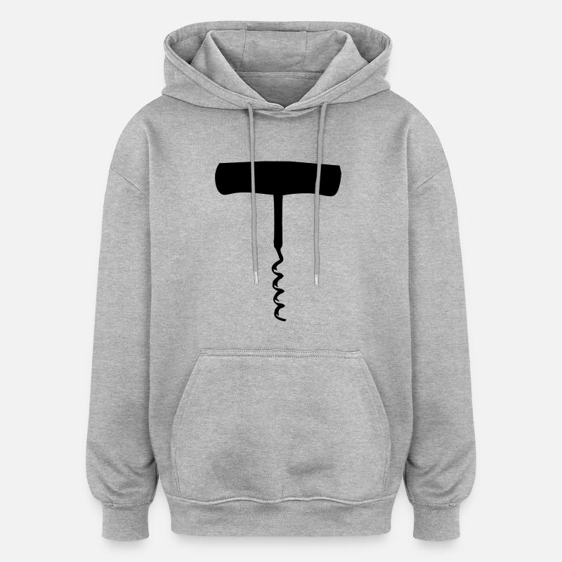 Korkenzieher - Oversized Unisex Hoodie - Grau meliert