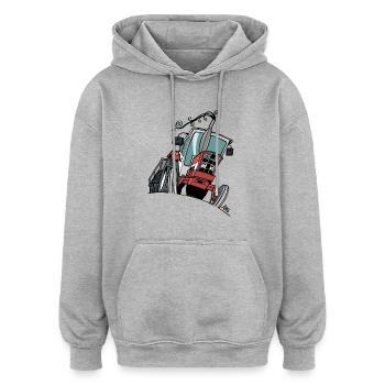 499 Red tractor 533 - Oversized Unisex Hoodie - Grau meliert - Vorne - Noah (186cm)