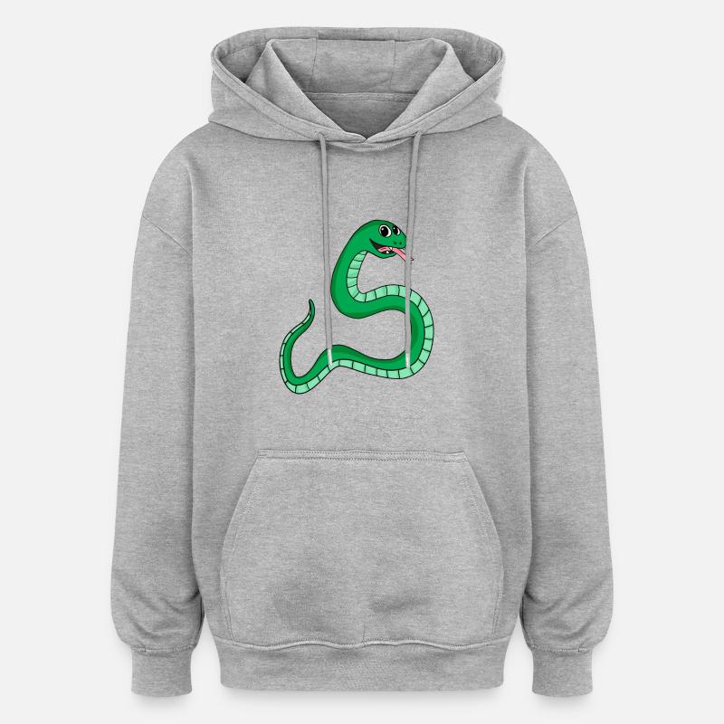 Serpent - Sweat à capuche oversize unisexe - gris chiné