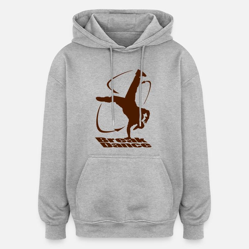 Breakdance moove - Sweat à capuche oversize unisexe - gris chiné