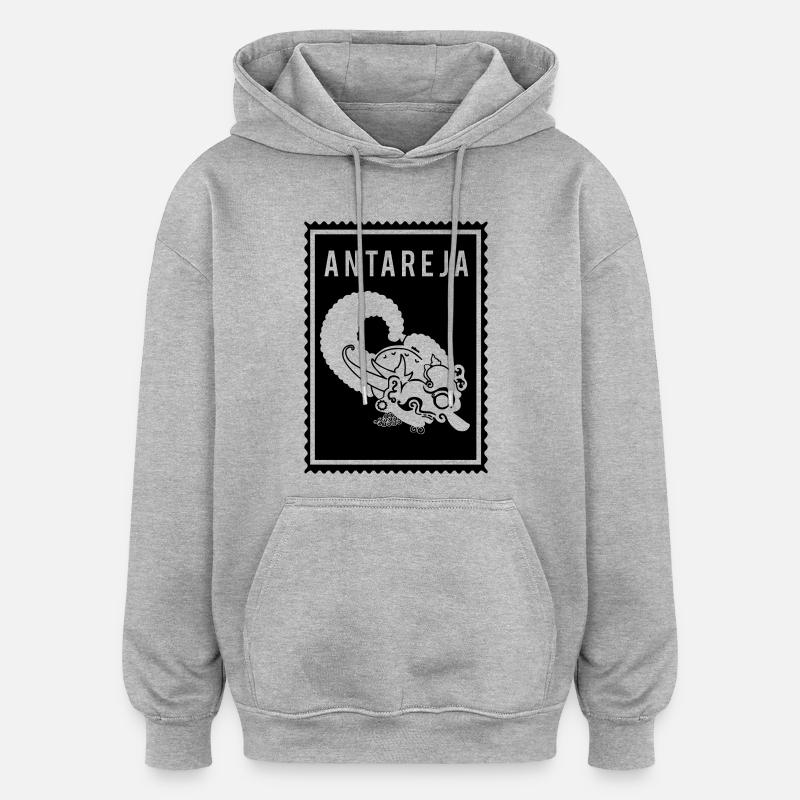 Antareya - Wayang - Sweat à capuche oversize unisexe - gris chiné