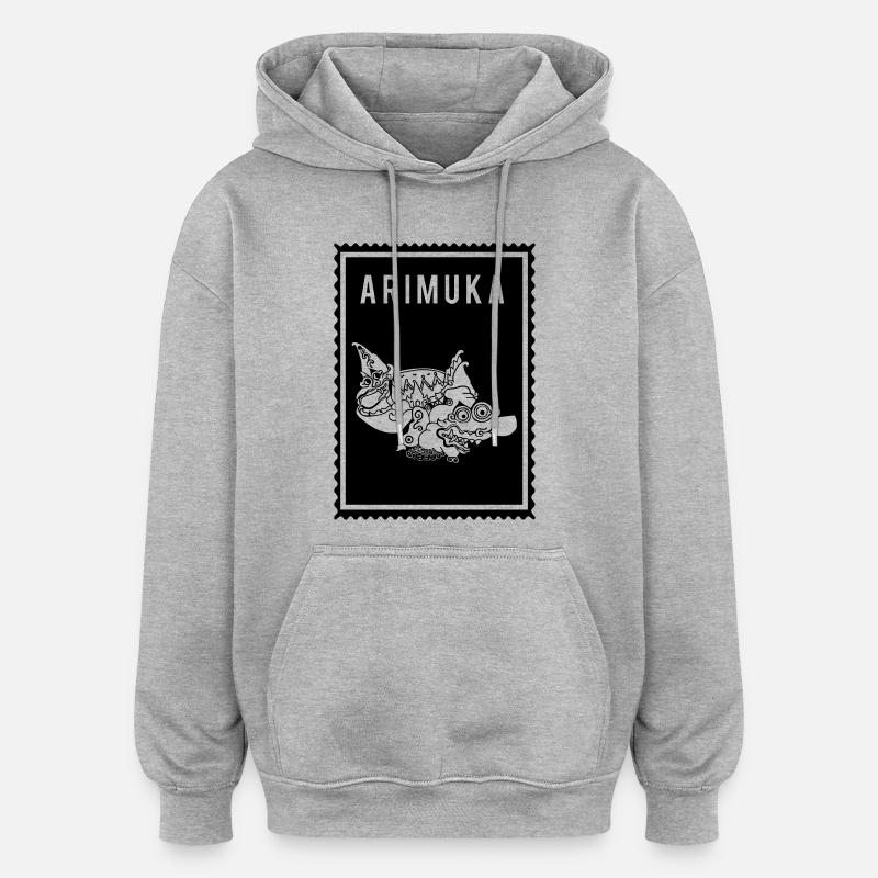 Arimuka - Wayang - Sweat à capuche oversize unisexe - gris chiné