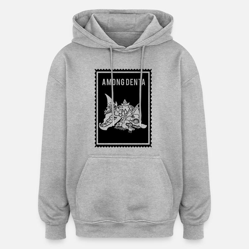 Chez Denta- Wayang - Sweat à capuche oversize unisexe - gris chiné