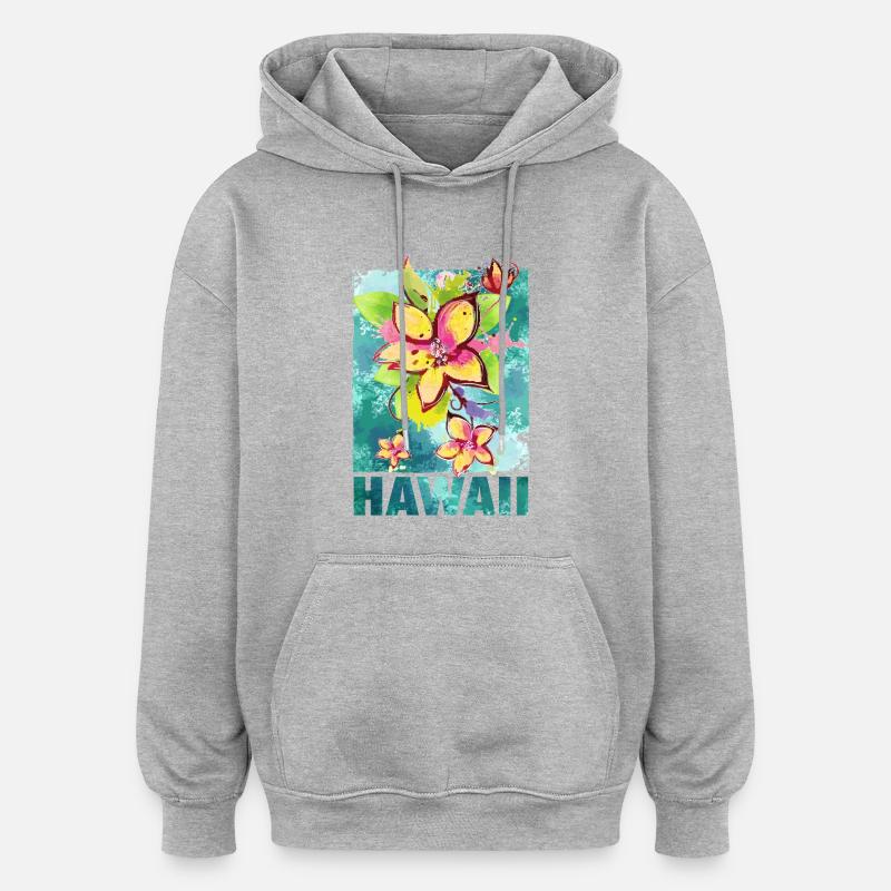 Hawaii Blume Orchidee Aloha - Oversized Unisex Hoodie - Grau meliert