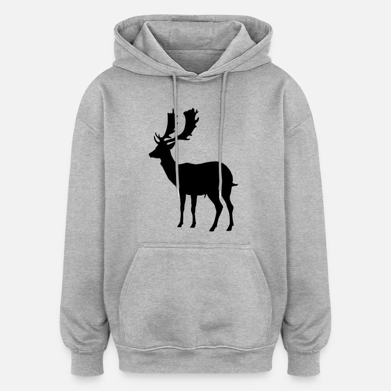 hirsch - geweih - jagd - jäger - Oversized Unisex Hoodie - Grau meliert