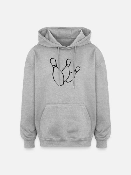 bowling kegelclub - Oversized Unisex Hoodie - Grau meliert