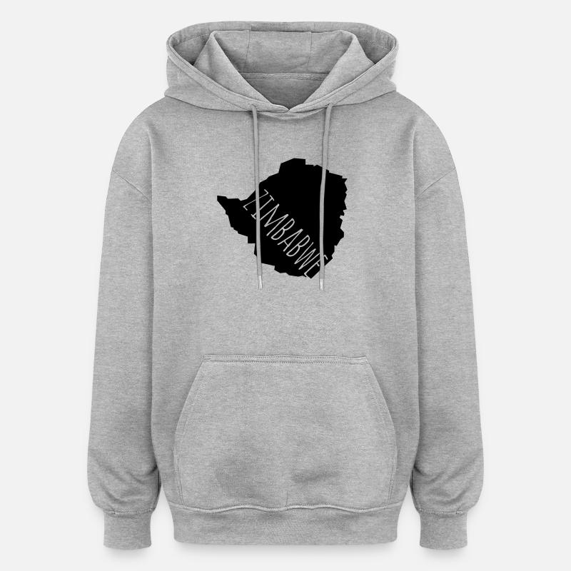 Zimbabwe - Oversized Unisex Hoodie - Grau meliert