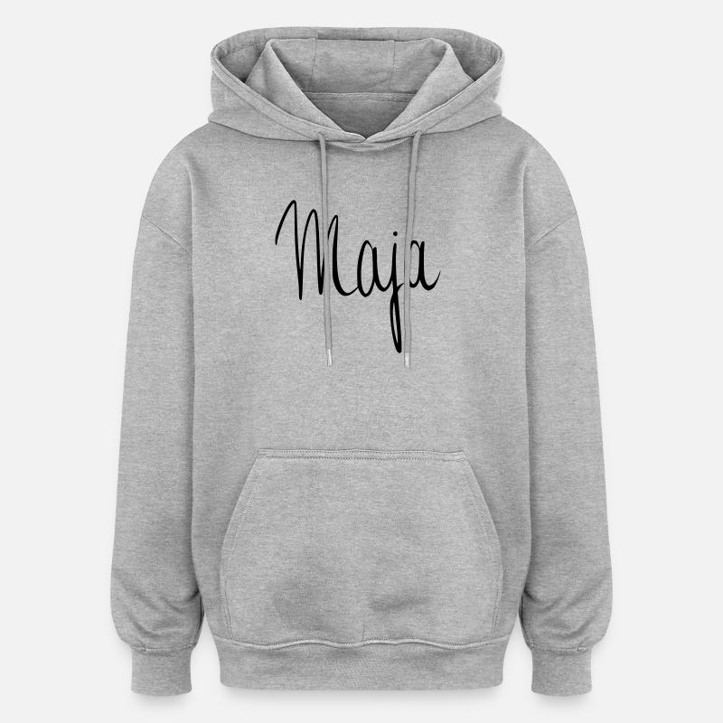 Maja - Sweat à capuche oversize unisexe - gris chiné