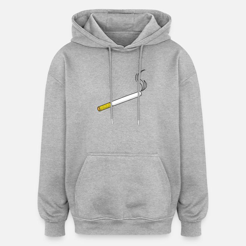 Fumer la cigarette - Sweat à capuche oversize unisexe - gris chiné