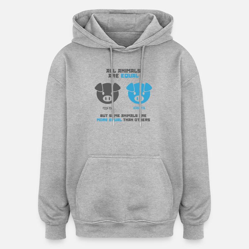 Futterschwein, Eichelschwein - Oversized Unisex Hoodie - Grau meliert