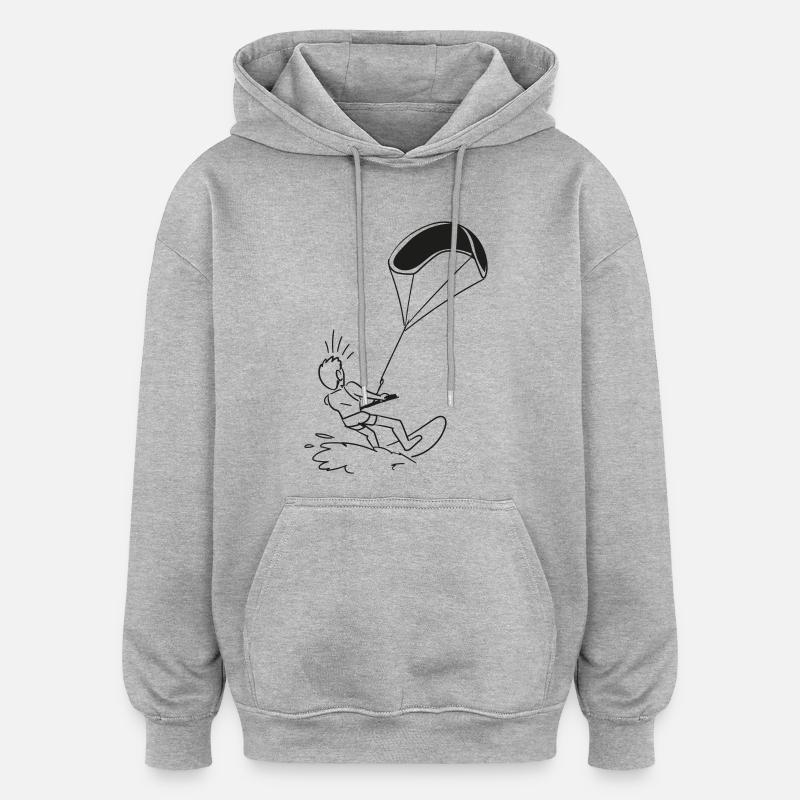 Kite Surfer / Kiter - Sweat à capuche oversize unisexe - gris chiné